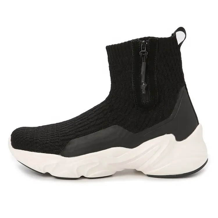 China JIAN ER Winter Men Shoe Anti-slip Rubber New Style Non Slip Warm Botas Knitting Snow Boots with Zip